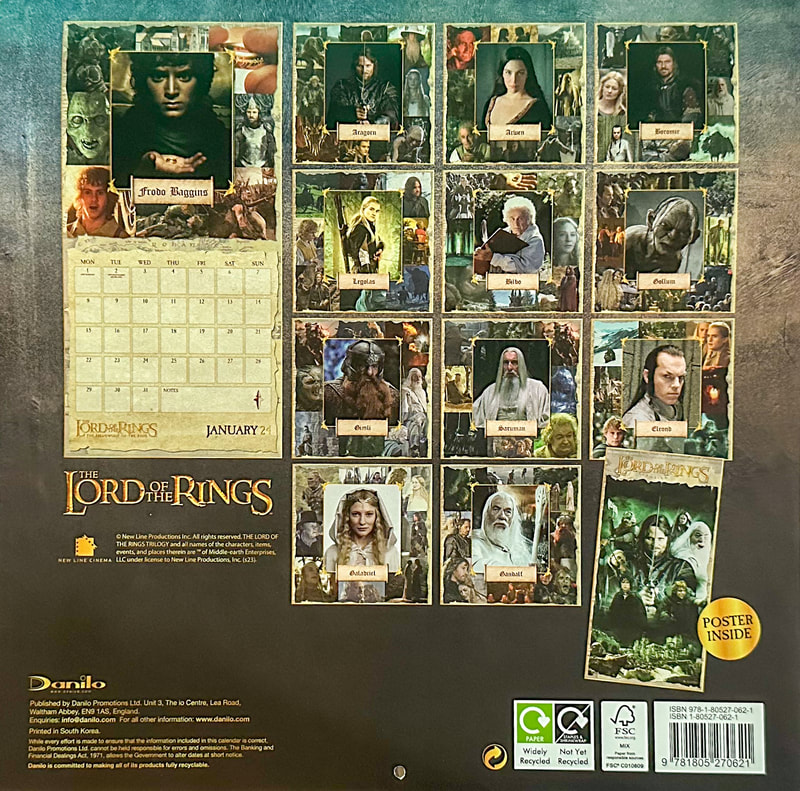Lord of the Rings 2024 Calendar MY HOBBIT SIZED COLLECTION